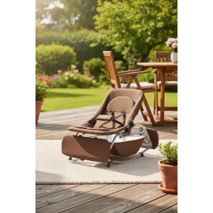 Çift Yönlü Sallanabilir Lüks Ana Kucağı ve Bebek Dinlenme Koltuğu – Ergonomik Tasarım Kahve