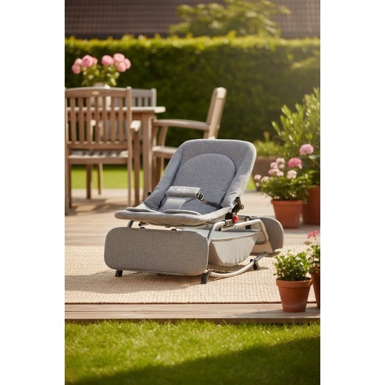 Çift Yönlü Sallanabilir Lüks Ana Kucağı ve Bebek Dinlenme Koltuğu – Ergonomik Tasarım Gri