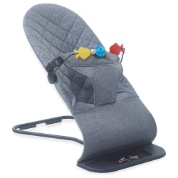 Eniyisiannesi Lüx Pamuklu Keten Ana Kucağı + Oyuncak Aparatlı Gri  Bebeciden