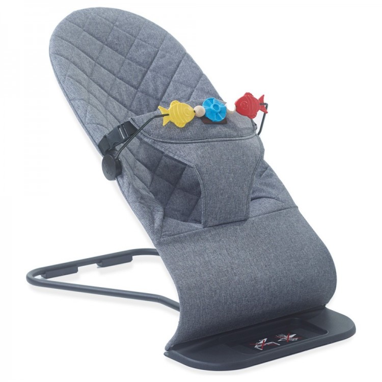 Eniyisiannesi Lüx Pamuklu Keten Ana Kucağı + Oyuncak Aparatlı Gri  Bebeciden