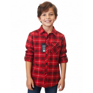 Erkek Çocuk Pamuklu Oduncu Gömlek - Yumuşak Dokulu Kareli Gömlek