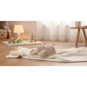 Bebeciden Taşlı Tokalı Kız Bebek Yürüme Öncesi Patik - Renk: Bej Bebeciden Taşlı Tokalı Kız Bebek Yürüme Öncesi Patik - Renk: Bej