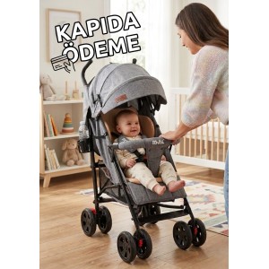 Bebeciden Gri Konfor Tam Yatar Baston  Bebek Arabası – Şıklık ve Rahatlık Bir Arada