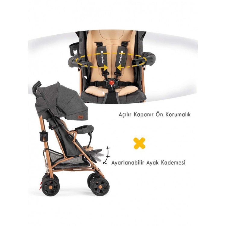 Bebeciden Siyah Konfor Tam Yatar Baston  Bebek Arabası – Şıklık ve Rahatlık Bir Arada