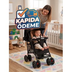 Bebeciden Siyah Konfor Tam Yatar Baston  Bebek Arabası – Şıklık ve Rahatlık Bir Arada