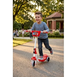 Bebeciden Silikon Tekerli Sepetli Frenli Scooter