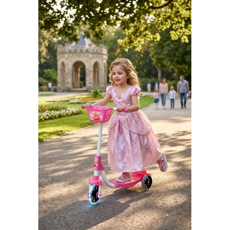 Bebeciden Silikon Tekerli Sepetli Frenli Scooter