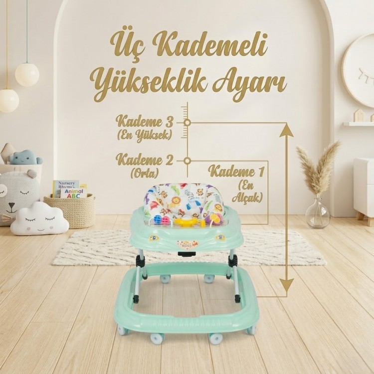 Bebeciden Taşpınar Kornalı Yürüteç Yeşil