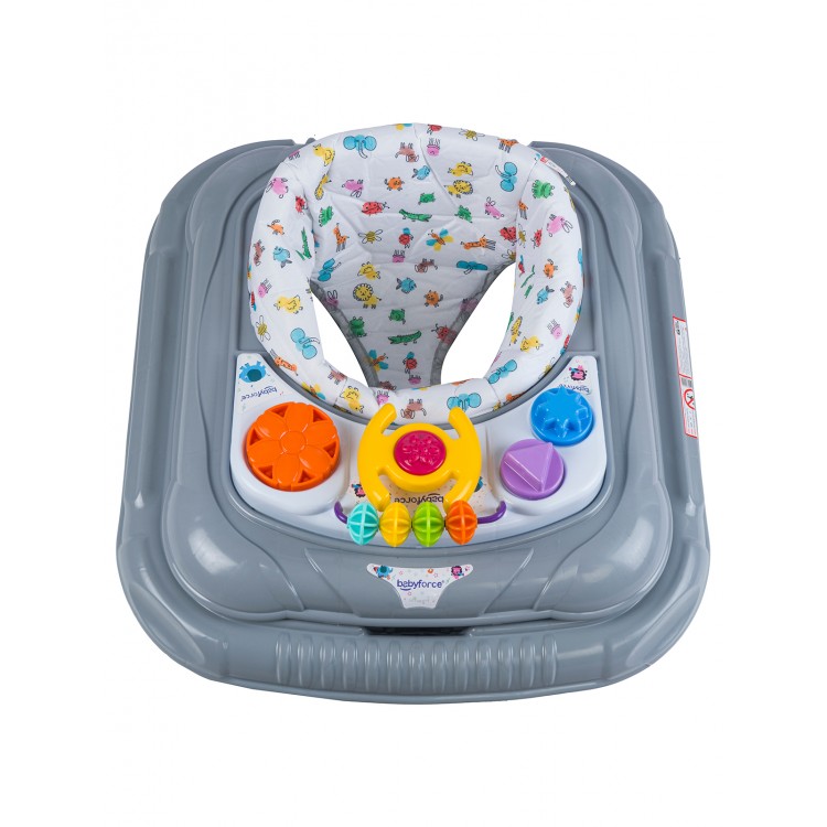 Bebeciden Taşpınar Kornalı Yürüteç Gri