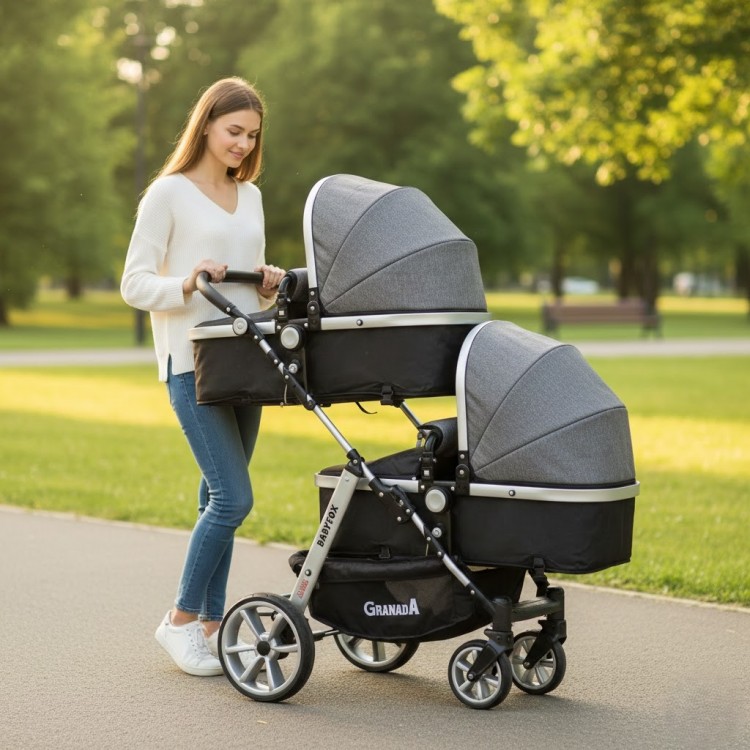 Babyfox Granada Lüx İkiz Travel Sistem Bebek Arabası | bebeciden.com Babyfox Granada Lüx İkiz Travel Sistem Bebek Arabası | bebeciden.com