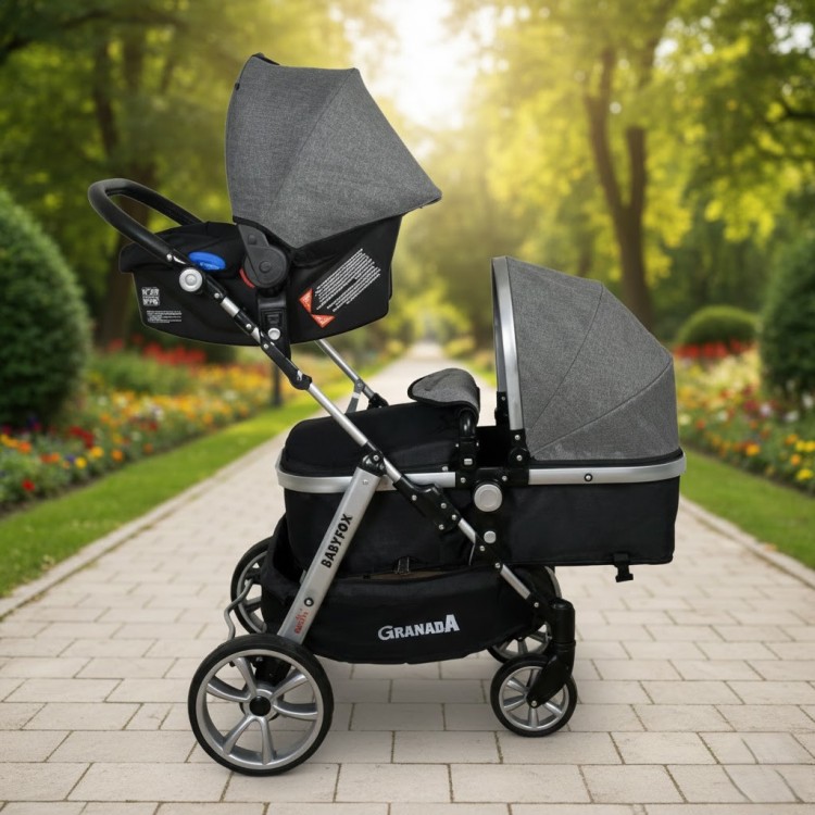 Babyfox Granada Lüx İkiz Travel Sistem Bebek Arabası | bebeciden.com