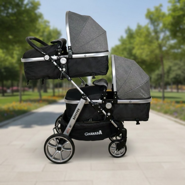 Babyfox Granada Lüx İkiz Travel Sistem Bebek Arabası | bebeciden.com