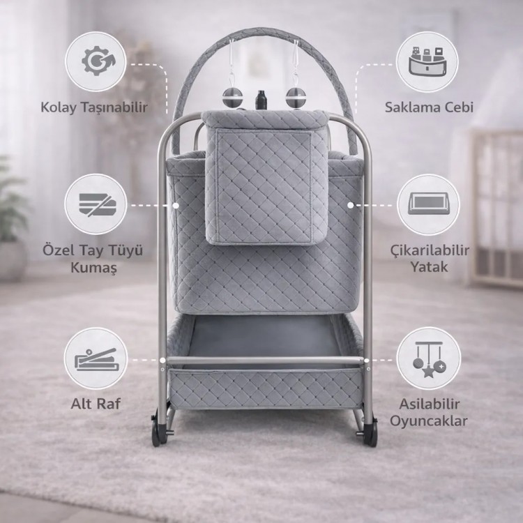 Bebeciden Lüx Safir Anne Yanı Beşik