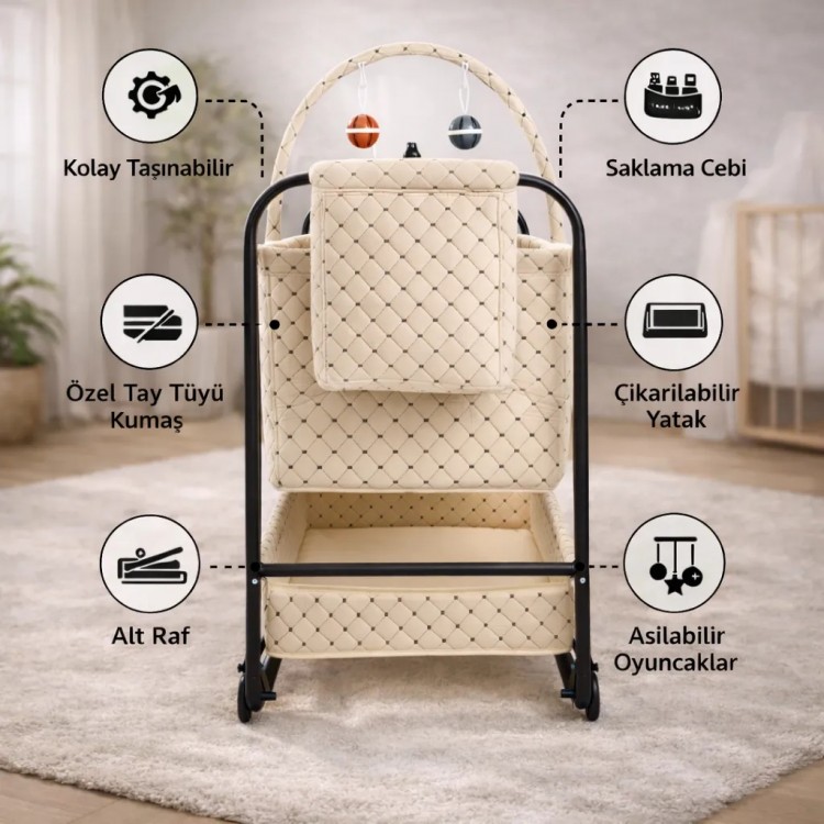 Bebeciden Lüx Safir Anne Yanı Beşik