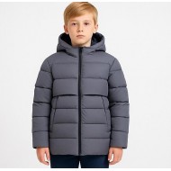 Kapişonlu İçi Polarlı Erkek Montu Gri Bebeciden 