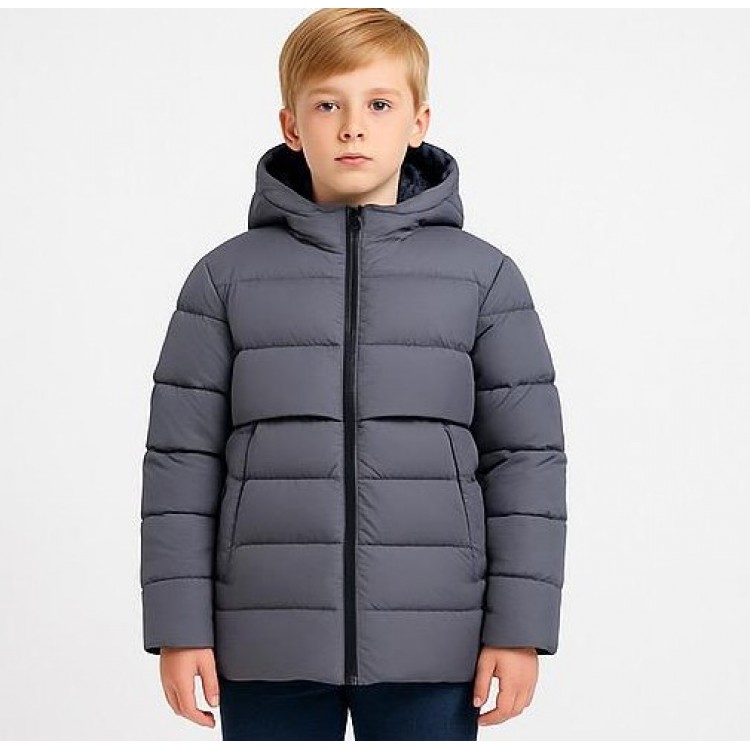 Kapişonlu İçi Polarlı Erkek Montu Gri Bebeciden Kapişonlu İçi Polarlı Erkek Montu Gri Bebeciden