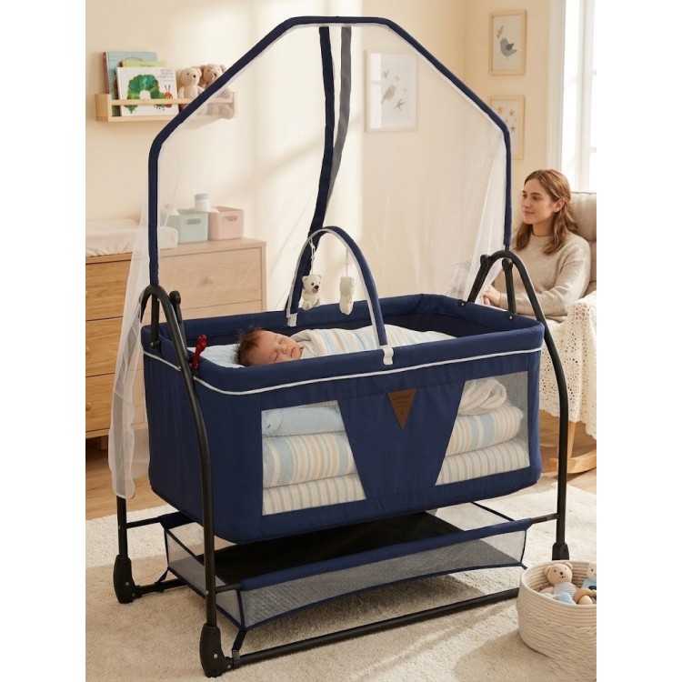 Eniyisiannesi Biella Oyununcaklı (60 * 100) Anneyanı Büyük Boy Süet Kumaş Sepet Beşik Bebeciden