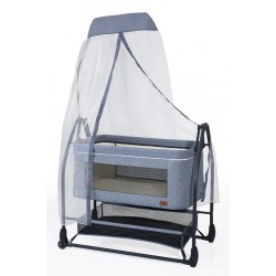 Lentini Monza Anneyanı Lux Tekerlekli Fileli Sabitlemeli Cibinlikli Katlanır Portatif Sepet Beşik