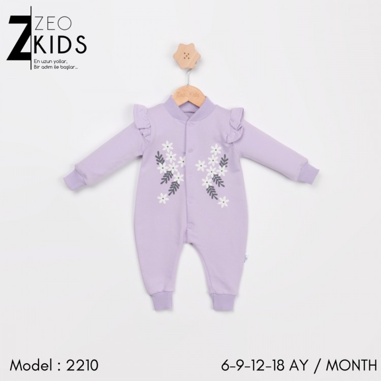 Zeo 2210 ÇİÇEKLİ Tulum Bebeciden Lila