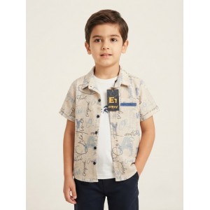 Efbey Kids Erkek Çocuk Gömlekli Tişört Takım - Yazlık Şık Kombin