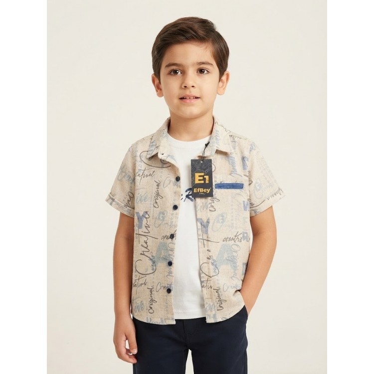 Efbey Kids Erkek Çocuk Gömlekli Tişört Takım - Yazlık Şık Kombin Efbey Kids Erkek Çocuk Gömlekli Tişört Takım - Yazlık Şık Kombin