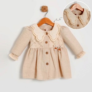 Dandini Uzun Kollu  Keten Elbise Bebeciden