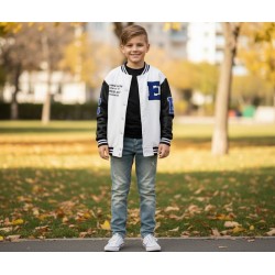 Erkek Çocuk Kolej Ceket Aplike Detaylı Cepli Yuvarlak Yaka Şardonlu Bebeciden