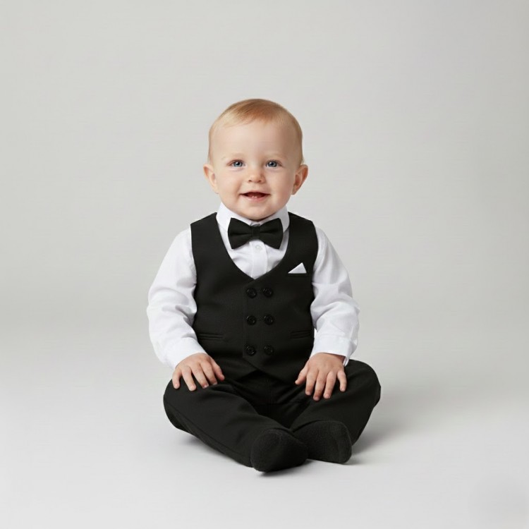 Erkek Çocuk Lacivert Yelekli Takım Elbise | 18 Ay - 4 Yaş | Bebeciden