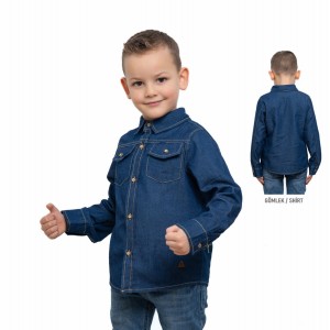 Timo Erkek Çocuk Kot Gömlek Bebeciden