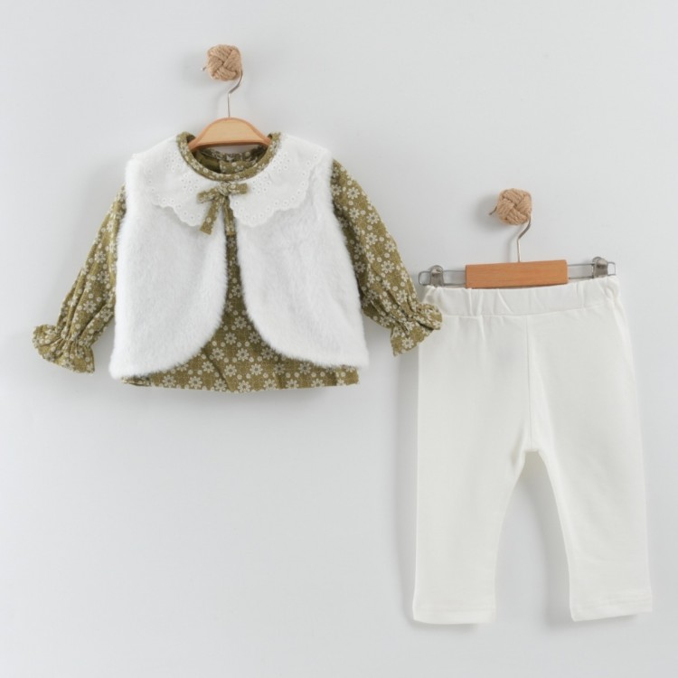 Zero Yelekli Üç Parça (6-18 )Ay Bebe Takımı Bebeciden