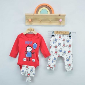 Eniyisiannesi Çocuk Desen Yeni Doğan Üç Parça Badili Takım Bebeciden