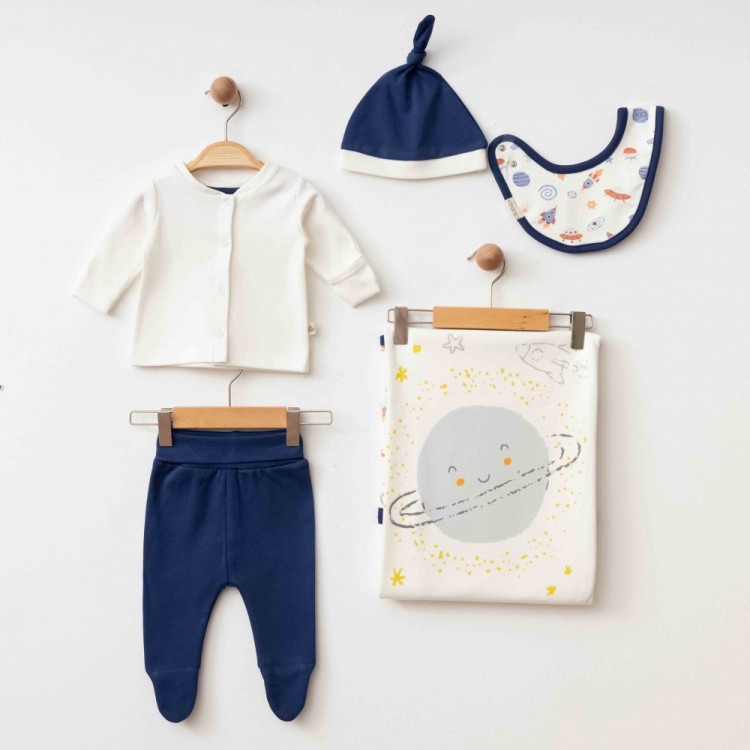 Eslenza-Organik 5 Parça Hastane Çıkışı Zıbın Bebeciden Eslenza-Organik 5 Parça Hastane Çıkışı Zıbın Bebeciden