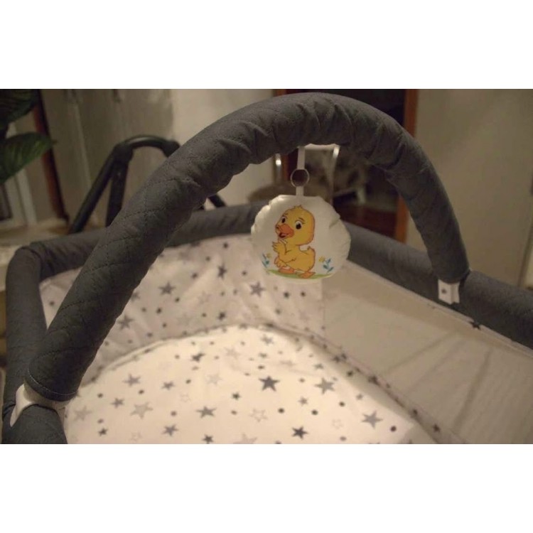Bebeciden 50x90 Eko Oyuncaklı Sepet Beşik: Hem Ekonomik Hem Sapasağlam! (Antrasit)