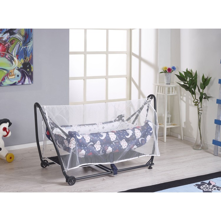 Rumiki Kolay Kurulumlu Lüks Beşik Hamak Bebeciden Laciverd 