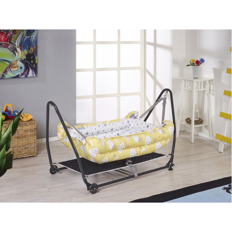 Rumiki Kolay Kurulumlu Lüks Beşik Hamak Bebeciden Sarı
