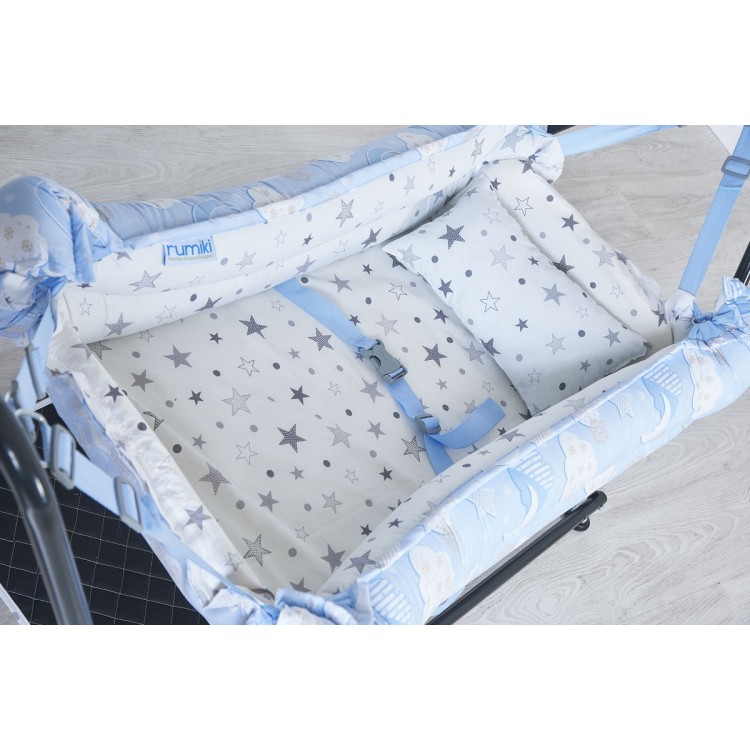 Rumiki Kolay Kurulumlu Lüks Beşik Hamak Bebeciden Mavi