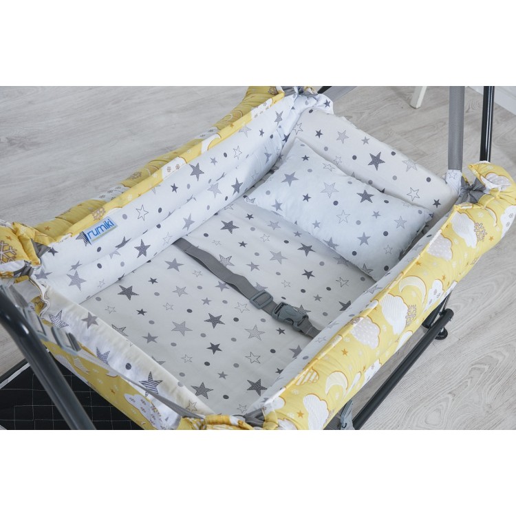 Rumiki Kolay Kurulumlu Lüks Beşik Hamak Bebeciden Sarı